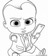 Coloring Phone Baby Cell Boss Pages Printable Print sketch template