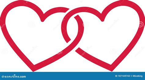 connected hearts icon love symbol heart silhouette vector