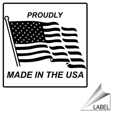 proudly    usa label label sym    america