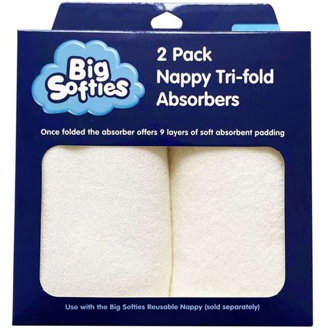 Big Softies Nappy Tri Fold Absorber 2 Pack Woolworths