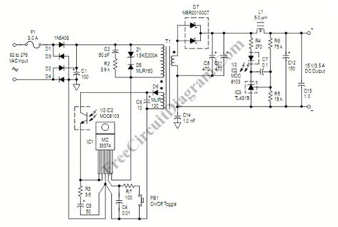smps ac dc adapter electronic circuit diagram