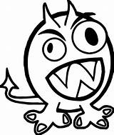 Monster Coloring Halloween Pages Face Wecoloringpage Alien sketch template