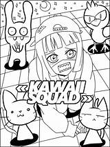 Kawaii Coloring Pages Adults Squad Kids Coloriage Adult Mangas Manga Color Print Anime Face Incredible Printable Justcolor sketch template