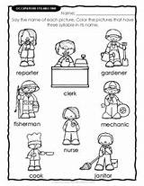 Occupations Syllables Syllable sketch template
