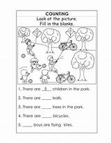 Worksheets Kindergarten English Kids Coloring Counting sketch template