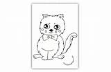 Coloring Bow Cat Tie Pages Color Sweet Getdrawings Getcolorings sketch template