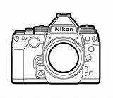 Camera Nikon Drawing Dslr Drawings Paintingvalley Line sketch template