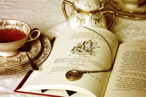 Alice In Wonderland Book Tea Teacup Vintage Image