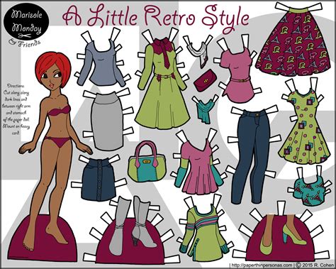 contemporary printable paper doll   young black woman