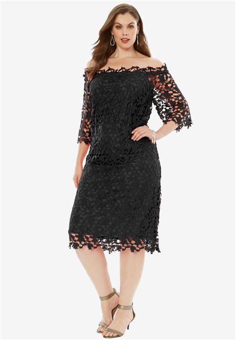 shoulder lace dress  size dresses roamans