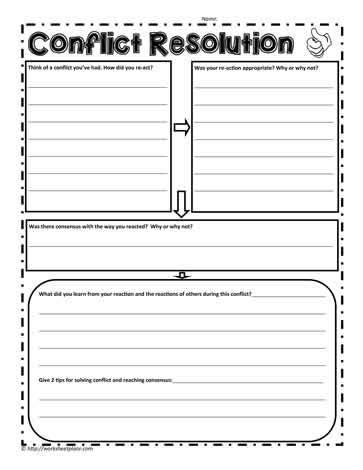 conflict resolution graphic organizer requires students