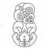 Tiki Maori Hei Talisman sketch template