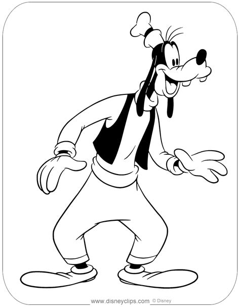 printable goofy coloring pages disneyclipscom