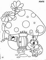 Coloring Pages Mushroom Cute Para Colorir Toadstool Mushrooms Books Colouring Gnomes Ladybug Desenhos Kids House Toadstools Cards Embroider Flowers Would sketch template