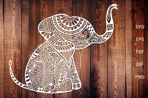 baby elephant svg floral mandala zentangle elephant svg