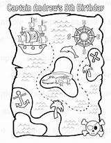 Pirate Coloring Treasure Map Printable Maps Printablee Via sketch template