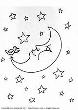 Maan Colorare Lune Mond Kleurplaat Dibujos Lunas Malvorlage Estrellas Disegni Laminas Ausdrucken Kleurplaten Coloring sketch template