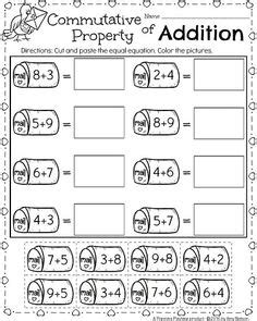 commutative property  addition differentiated worksheets commutative property  addition