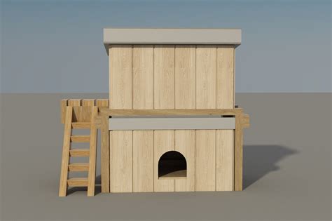 dog house plans diy medium size wooden  story pet kennel etsy