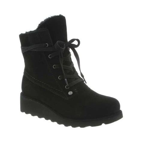 Girls Bearpaw Krista Lace Up Bootie Youth Black Ii Suede Boots
