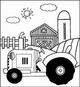 Tractor Coloring Pages Farm Barn John Printable Kids Deere Machinery Outline Red Print Drawing Clipart Preschoolers Colouring Sheets Equipment Boys sketch template