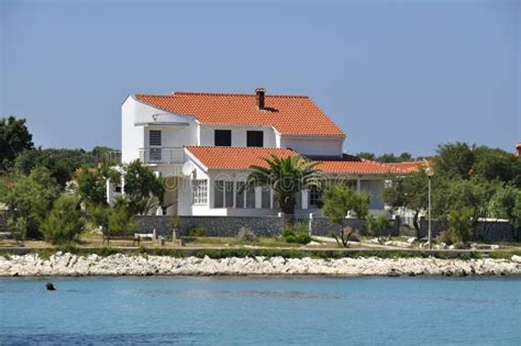 house   sea stock photo image  croatia estate