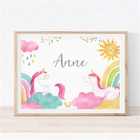 unicorn  print unicorn custom  print personalized etsy