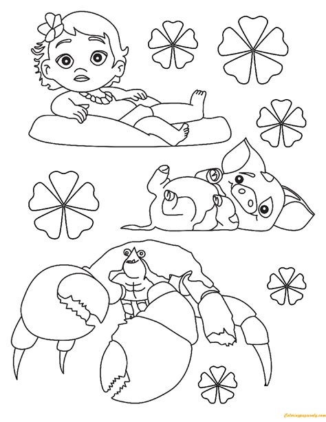 moana baby disney  friends coloring page  coloring pages