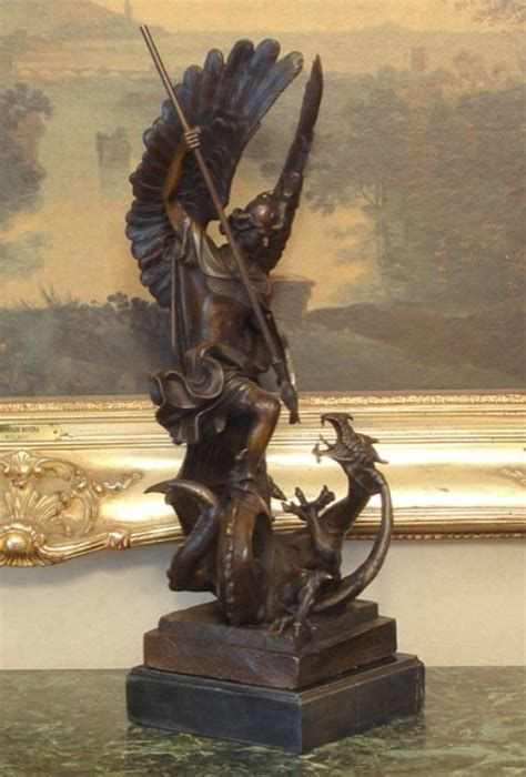 Greek God Apollo Dragon Slayer Bronze Sculpture