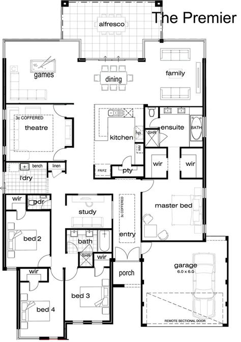 single story house floor plans single storey house plans  house plans