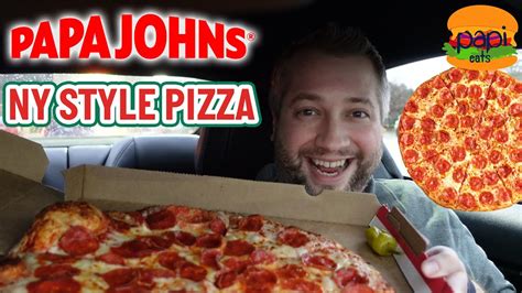 Papa John S New Ny Style Thin Crust Pizza Review Youtube