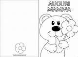 Mamma Biglietto Orsetto Biglietti Auguri Stampare Goauguri Augurime sketch template