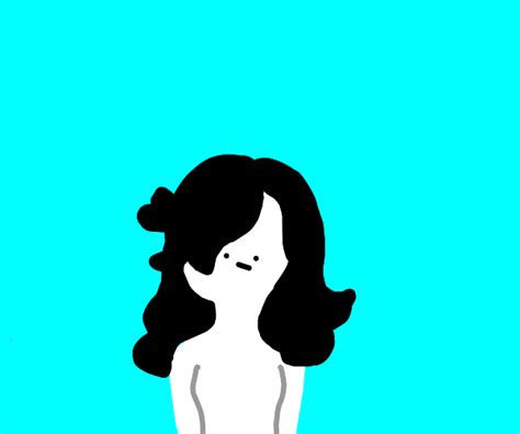 Black Haired Girl Stares Indifferently Drawception