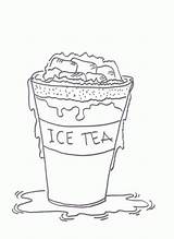 Tea Coloring Iced Pages Ice Drawing Color Sheet Drink Sheets Dunk Paintingvalley sketch template