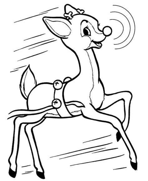 rudolph  red nosed reindeer happy face coloring page color luna