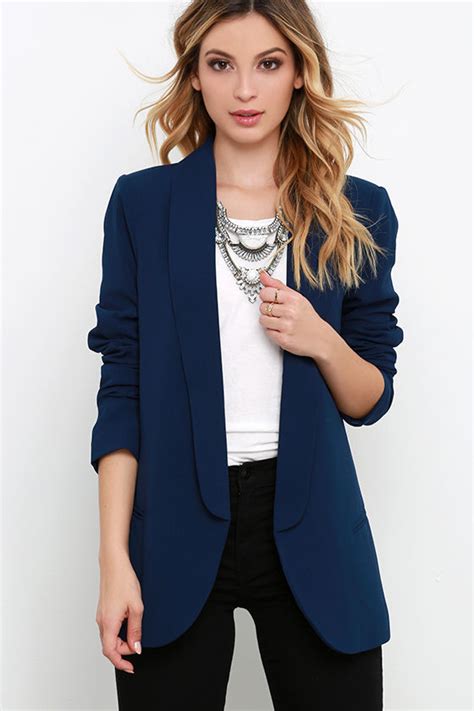Blue Blazer Jeans Women Casual Slim Womens Short Designs