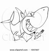 Shark Outline Hungry Cartoon Clipart Clip Royalty Illustration Toonaday Rf Sailing Catamaran Poster Print Eating Clipartof Ron Leishman Illustrations sketch template