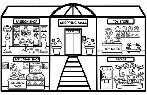 printable shopping mall coloring pages coloring cool