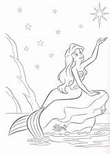 Ariel Coloring Pages Mermaid Little Disney Princess Printable Arielle Drawing sketch template