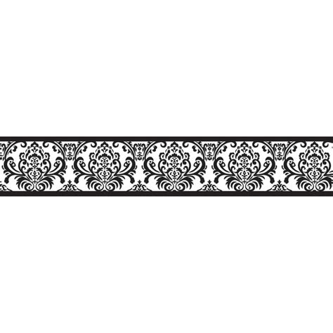 damask wall border black  white   damask wall