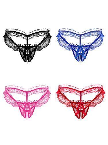 Enjoynight Women’s Sexy Lace Panties Open Crotch String Bikini
