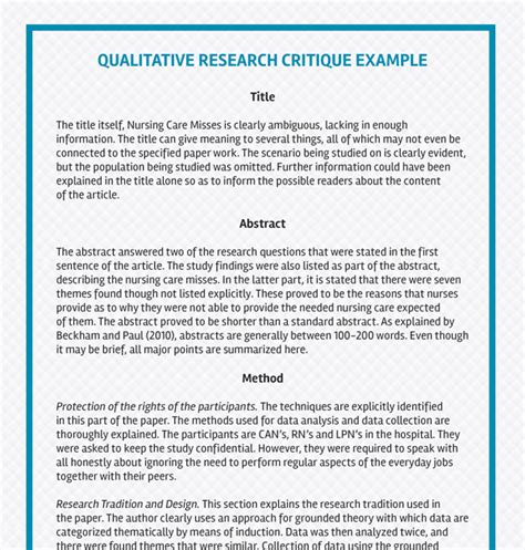 qualitative research analysis critique paper  http medical