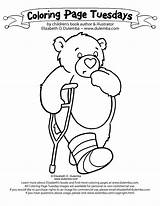 Coloring Pages Well Soon Foot Bear Sick Printable Clipart Leg Cards Nate Feels Template Big Kids Card Sheets Adult Library sketch template