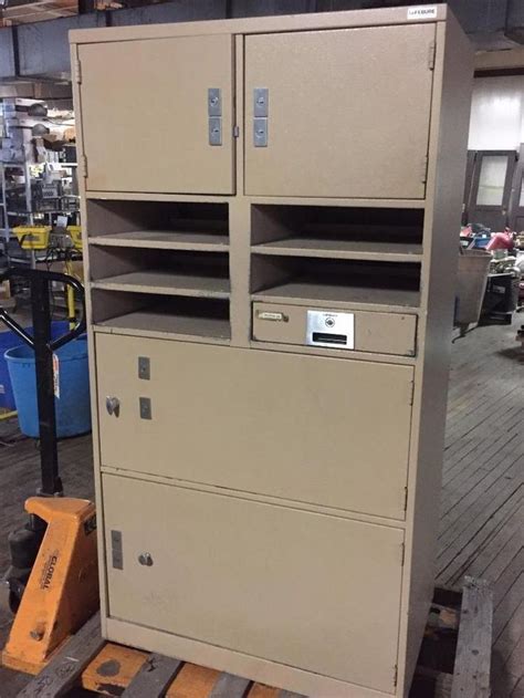 lefebure safe vault cabinet locking storage compartment drawers steel large keys locker