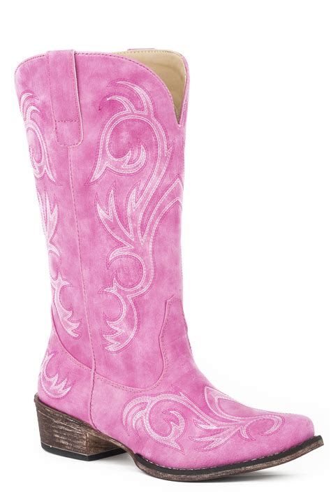 roper womens pink riley  western    embroidery cowboy boot