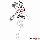 Marvel Captain Draw Step Carol Danvers Sketchok Drawing Superheroes sketch template