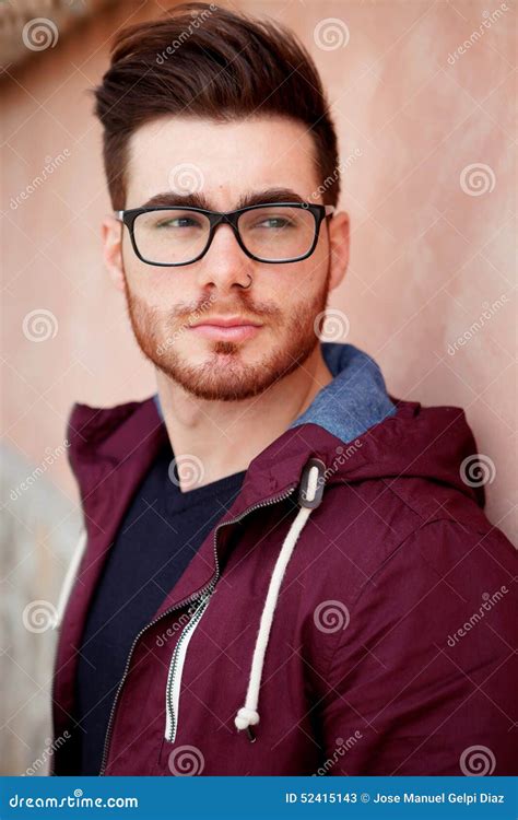 cool handsome guy  glasses stock image image   beard