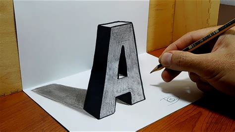 trick art  paper letter   graphite pencil youtube