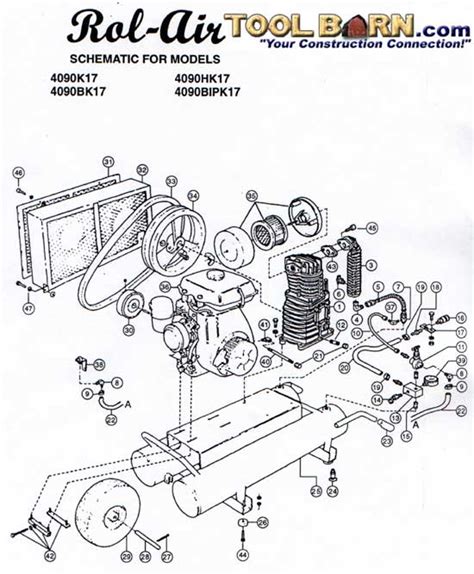 rol air hk   hp  gallon belt drive gas powered air compressor model schematic parts