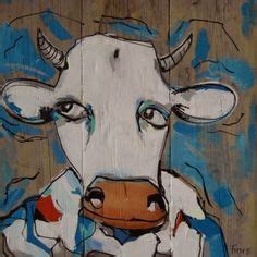 een malle koe die vrolijk de wereld  kijkt koe decor cows decoration